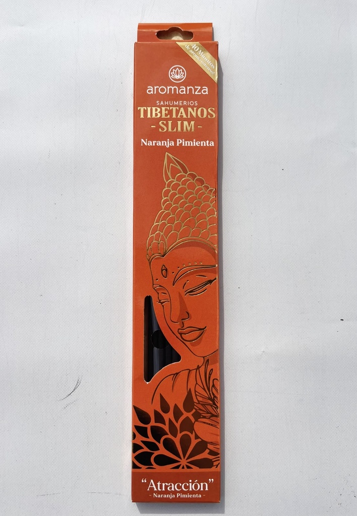 Sahumerios TIBETANOS SLIM Naranja Pimienta "Atracción" x 10 uni AROMANZA