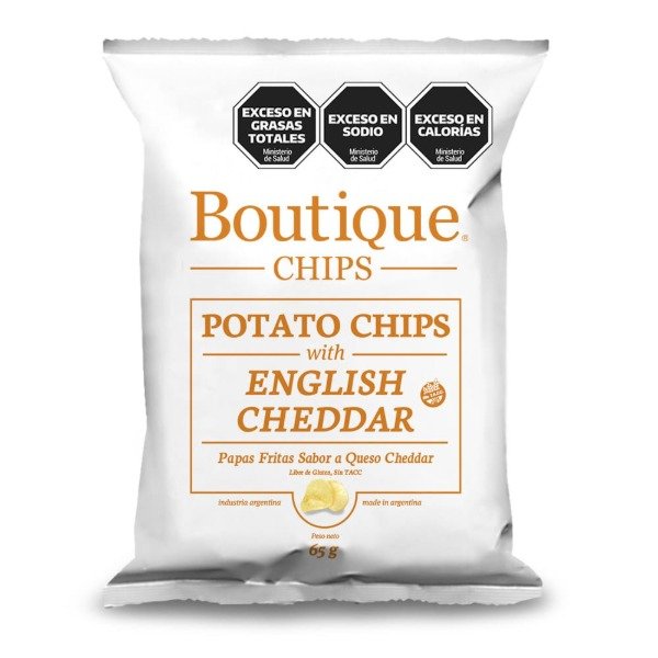 Papas Fritas English cheddar 65 gr SIN TACC BOUTIQUE CHIPS