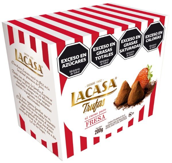 TRUFAS al cacao puro FRESA x 28 unidades LACASA