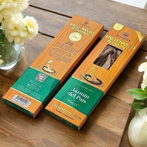 Sahumerio PALO SANTO Buena Onda PALO SANTO/JAZMIN DEL PÁIS x 8 uni AROMANZA
