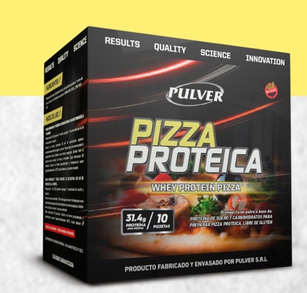 PIZZA PROTEICA caja x 10 sobres SIN TACC x 620 grs PULVER