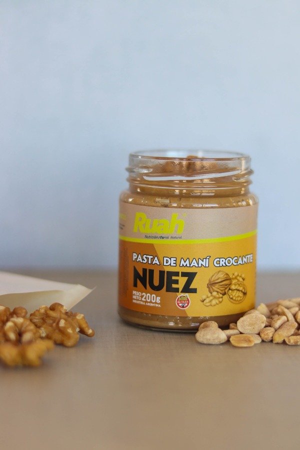Pasta de maní con CROCANTE de nuez SIN TACC x 200g RUAH