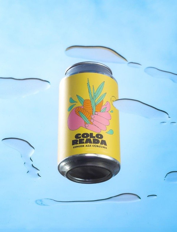 Gaseosa natural COLOREADA Lima Limón + Cúrcuma x 354 ml