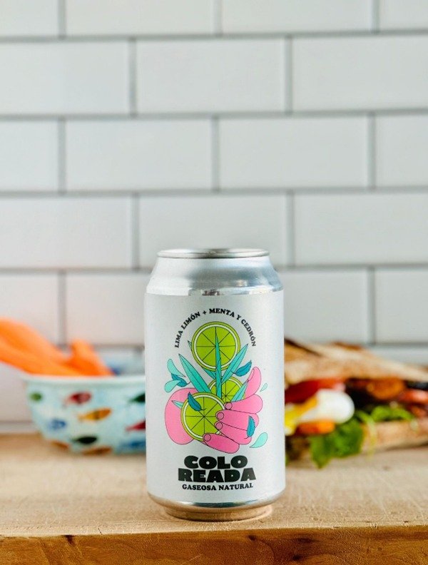 Gaseosa natural COLOREADA Lima Limón + Menta + Cedrón x 354 ml
