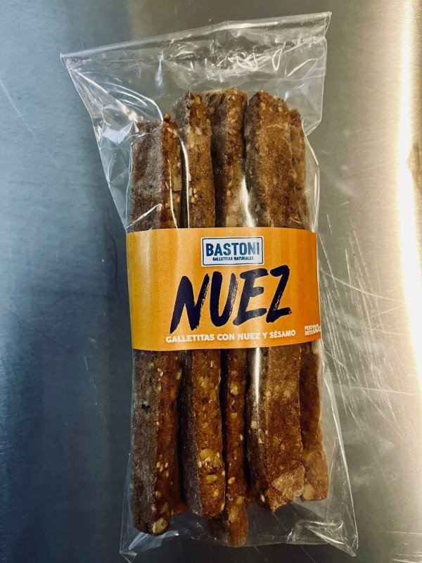 Galletitas de nuez, avena, sésamo y naranja x 130gr BASTONI