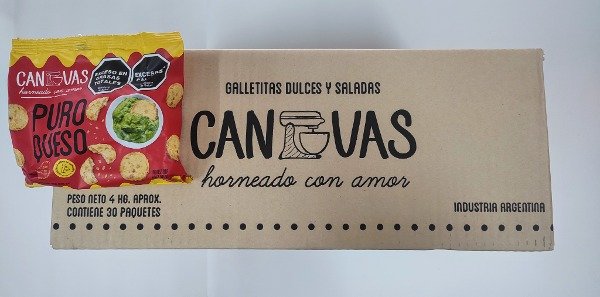CAJA CERRADA x 30 uni Galletitas de QUESO REGGIANITO x 150g CANVAS
