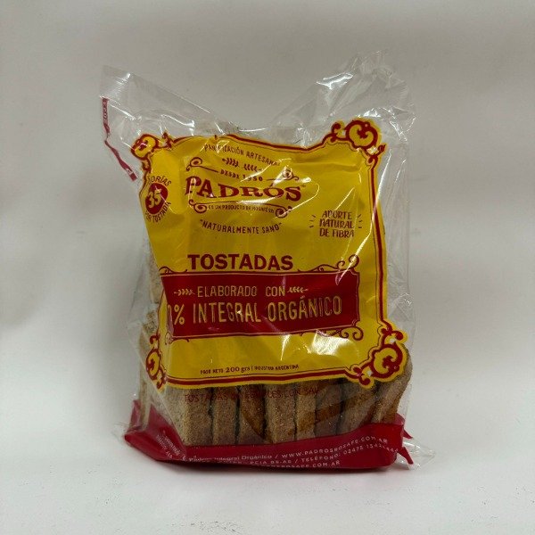 TOSTADAS 100 % integrales y Orgánicas x 200gr PADROS