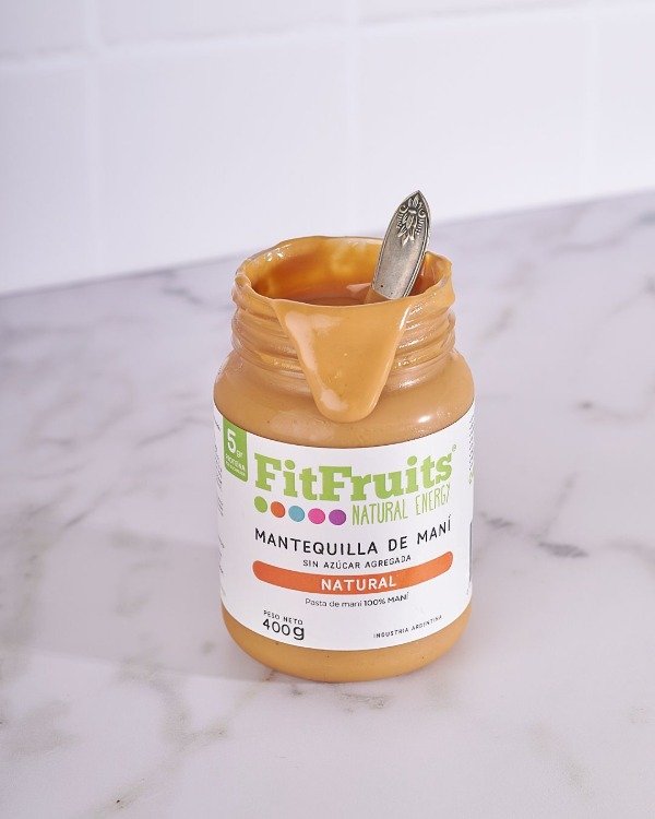 Mantequilla de Maní NATURAL  sin azúcar solo mani x 380g SIN TACC FITFRUITS