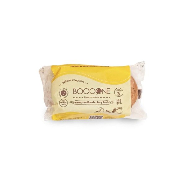 Galletitas Integrales VEGANAS Avena Chia y Limón x 145gr BOCCONE
