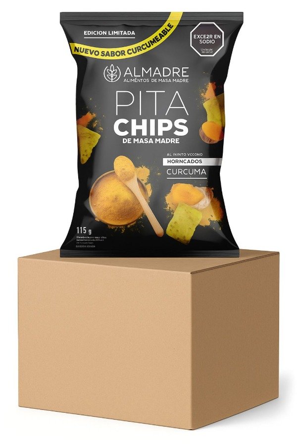CAJA PITA CHIPS CÚRCUMA x 12 uni ALMADRE