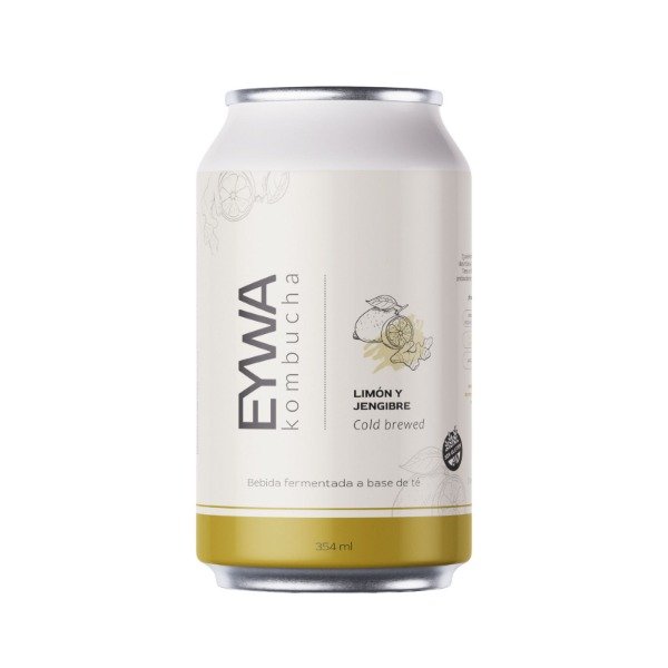 Lata KOMBUCHA LIMÓN y JENGIBRE Sin Tacc x 354cc EYWA