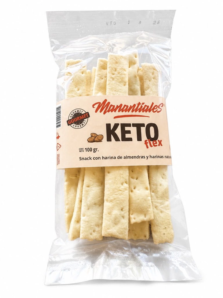 Galletita lenguitas KETO a base de harina de almendras x 100g MANANTIALES