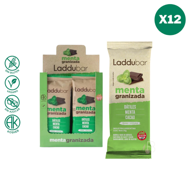 CAJA Barritas Menta Granizada SIN TACC 30 g x 12 u LADDUBAR
