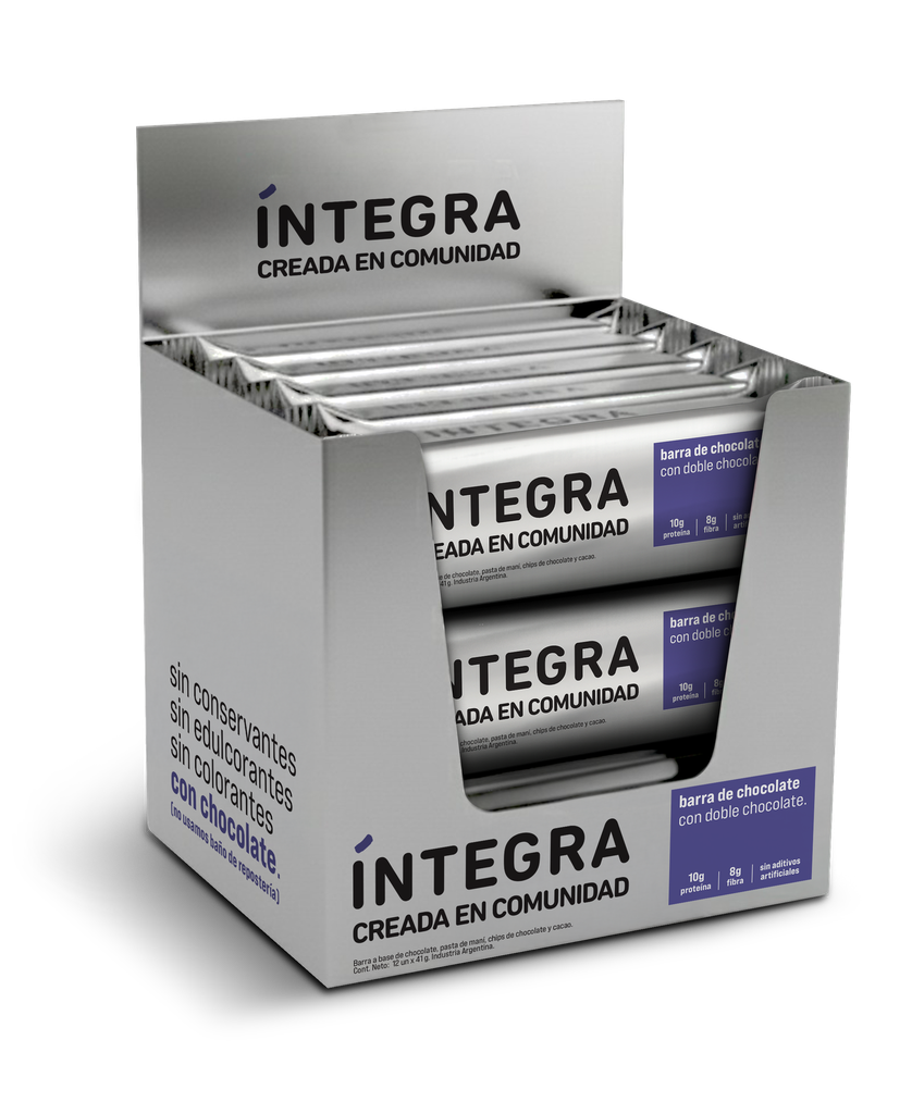 Barras de Chocolate con Doble Chocolate x 12u INTEGRA