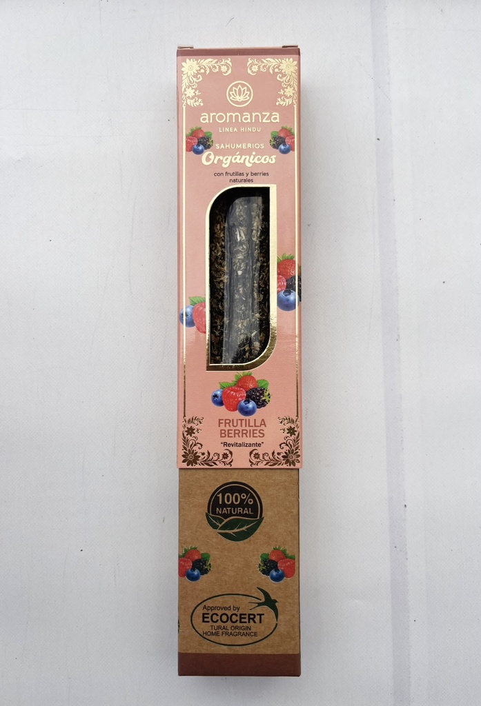Sahumerios ORGÁNICOS FRUTILLA BERRIES x 8 uni AROMANZA