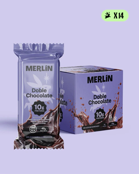 Barra PROTEICA DOBLE CHOCOLATE SIN TACC 45gr x 14 uni- MERLIN FOODS