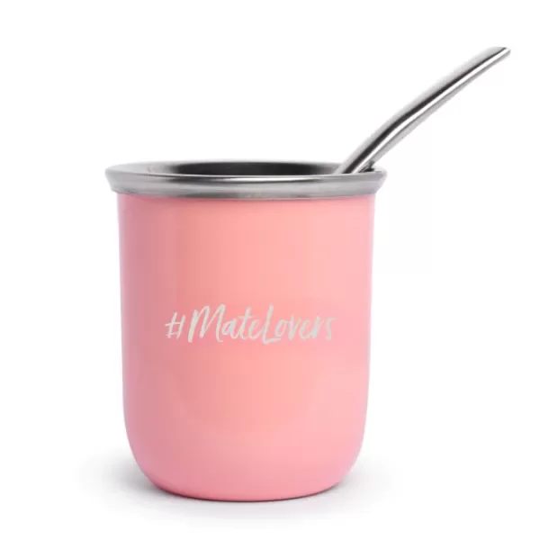 Mate Acero Inoxidable ROSA con Bombilla MATELOVER - MATE Y CO