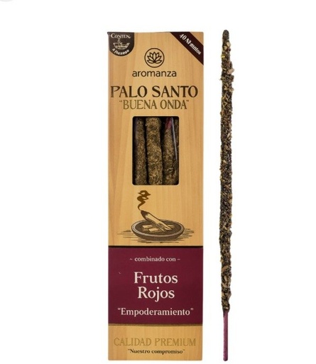 Sahumerios PALO SANTO Buena Onda FRUTOS ROJOS x 8 uni AROMANZA