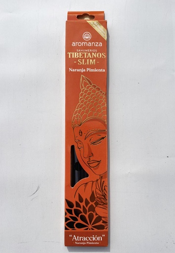 Sahumerios TIBETANOS SLIM Naranja Pimienta "Atracción" x 10 uni AROMANZA