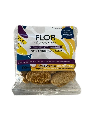 Galletita keto sabor queso x100g FLOR DE SNACK