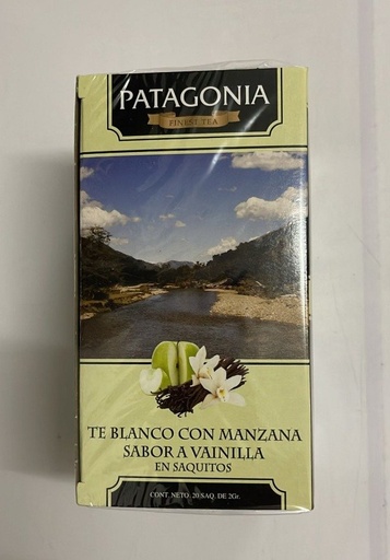 [PATAG21933578] TÉ BLANCO con MANZANA Sabor Vainilla x 20 saquitos PATAGONIA