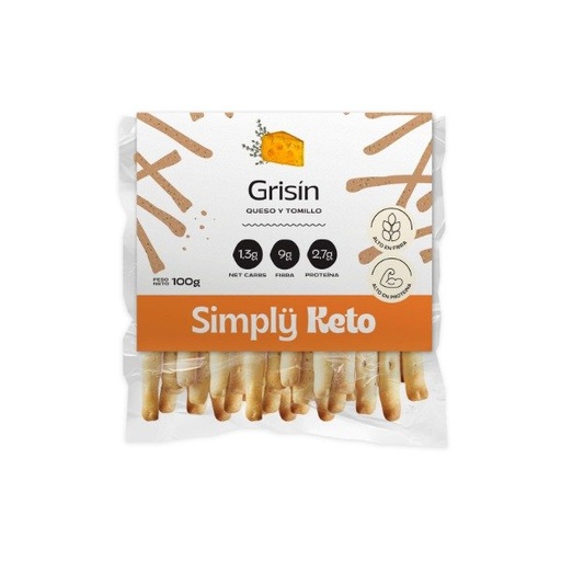 [SIMPL21185600] GRISINES KETO con queso y tomillo x 100g SIMPLY KETO