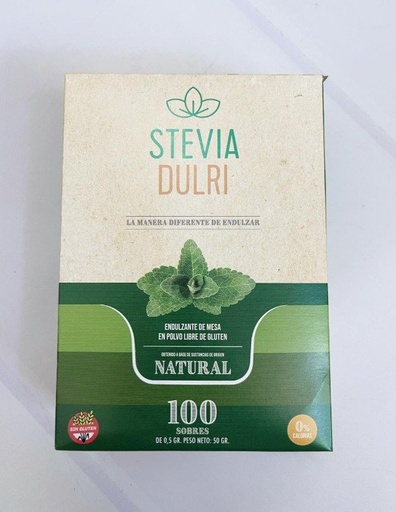 [DULRI20640957] STEVIA edulcorante NATURAL SIN TACC x 100 sobres DULRI