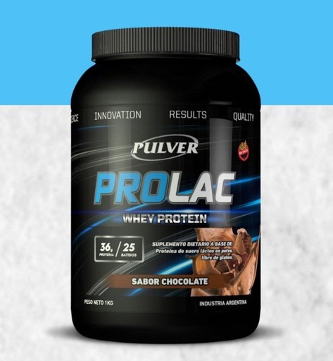 [PULVE20257113] 2x1 (por vto 06/26) - PROLAC WHEY PROTEIN SIN TACC de CHOCOLATE x 1kg PULVER