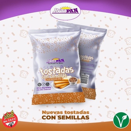 [INTIP8230791] Tostadas con semillas SIN TACC x 150 gr INTIPAN