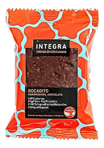 [INTEG7364859] Bocaditos ARANDANOS y CHOCOLATE caja x 20 uni x 26gr INTEGRA
