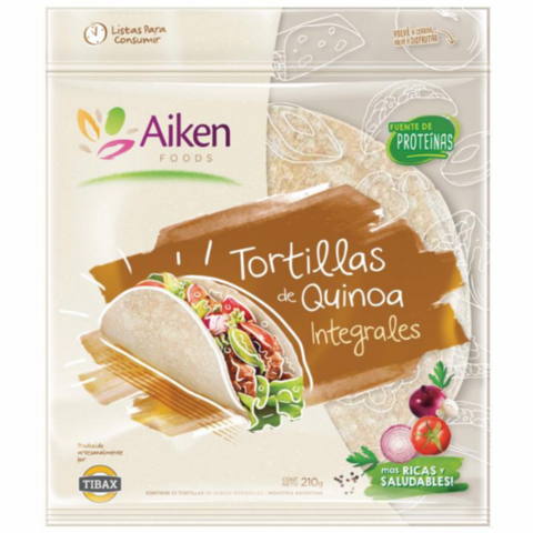 [AIKEN7306872] TORTILLAS de QUINOA INTEGRALES x 10 uni x 210gr AIKEN FOODS