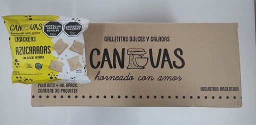 [CANVA6976797] CAJA CERRADA x 30 uni galletitas Crackers AZUCARADAS x 125gr CANVAS