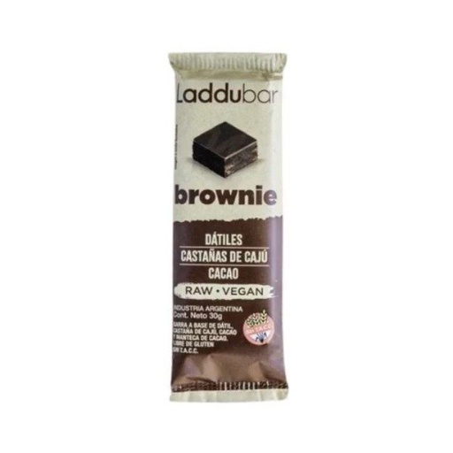 [LADDU1011523] Caja Barritas Raw Veganas Brownie Sin TACC x 30gr x 12u LADDUBAR