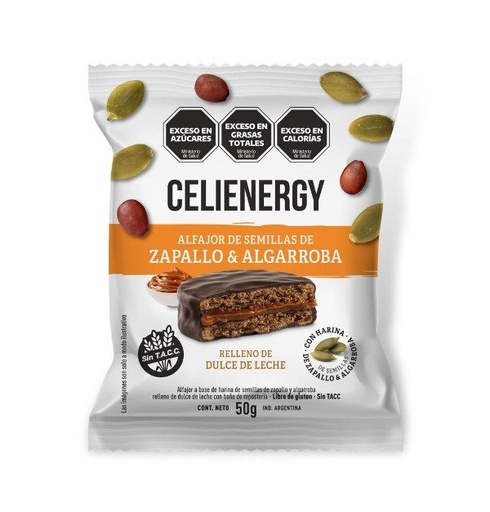 [CELIE16797] Caja de Alfajores de Algarroba y zapallo con DDL sin TACC x 12 uni CELIENERGY