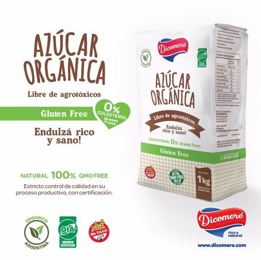 [DICOM2556] Azúcar Orgánica (sintacc) DICOMERE x  1kg