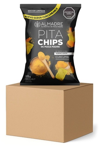 CAJA PITA CHIPS CÚRCUMA x 12 uni ALMADRE