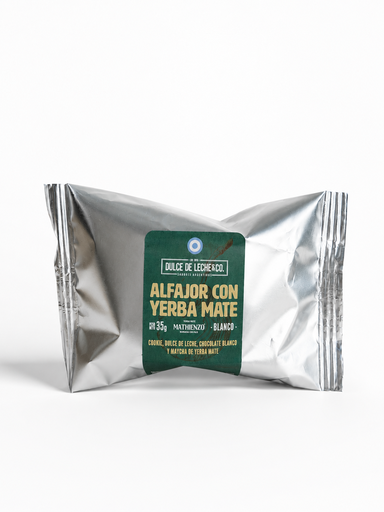 Alfajor blanco con YERBA MATE x 35g MATHIENZO