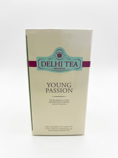TÉ blanco YOUNG PASSION con Arándano Rojo x 20 saquitos DELHI TEA