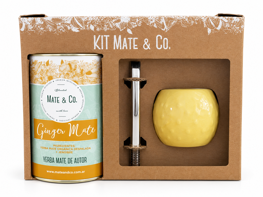 Kit Mate color amarillo + Lata Ginger Mate -  MATE Y CO